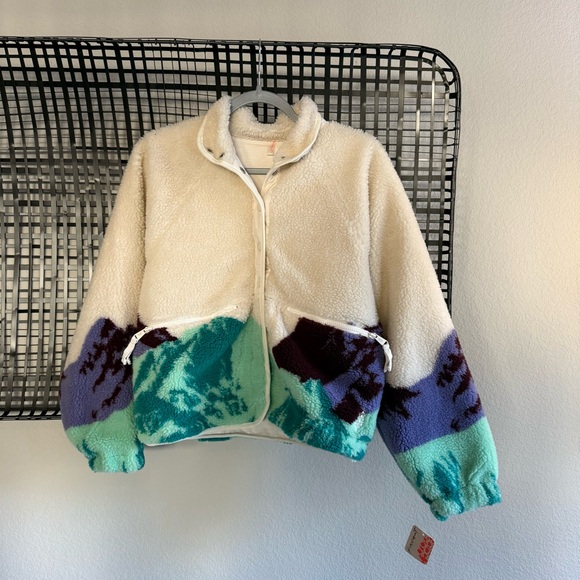 Free people Hit The Slopes Printed Fleece Jacket sunrise summit - Picture 4 of 9